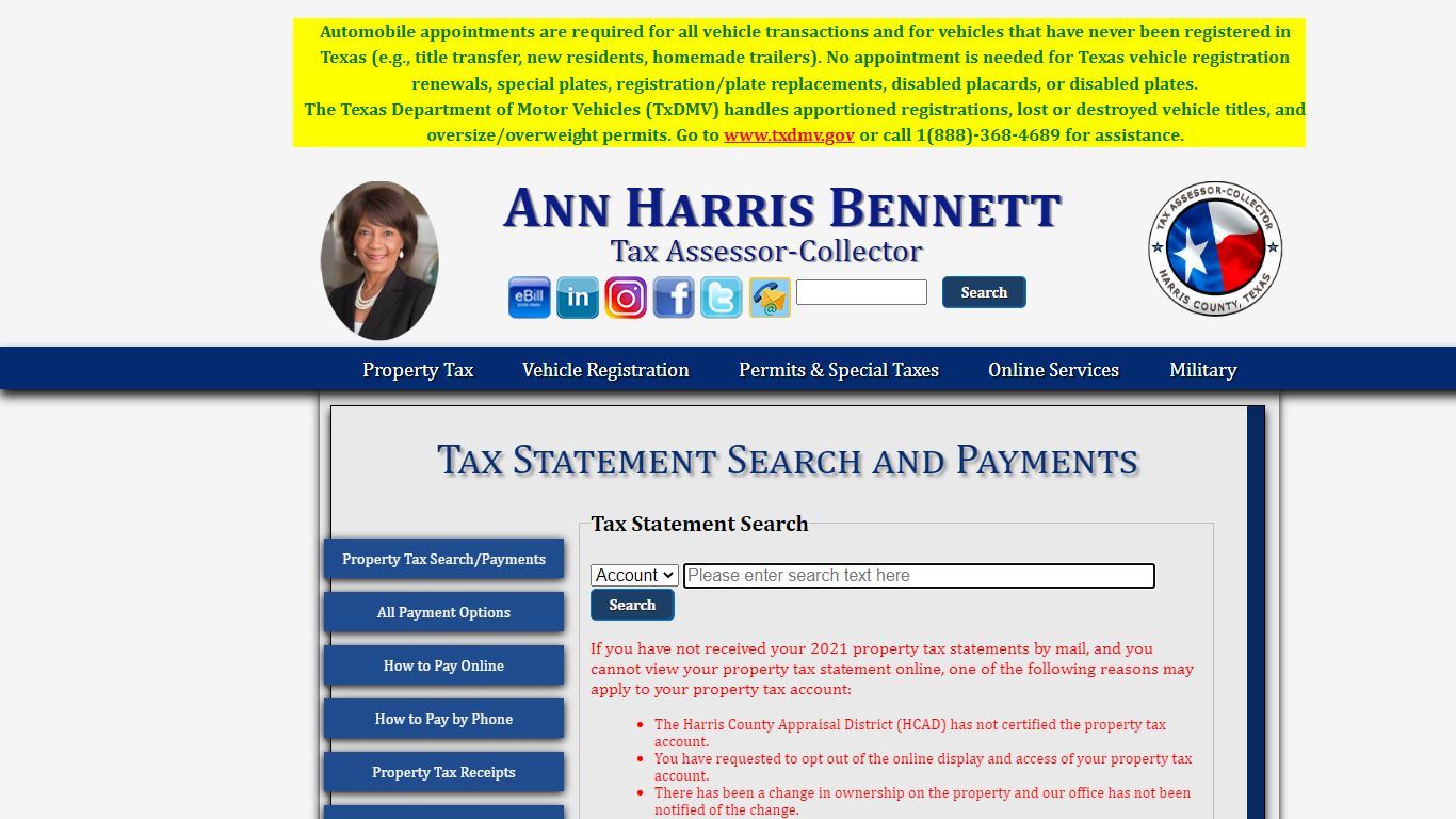 Property Tax Receipts - Harris County Tax Office